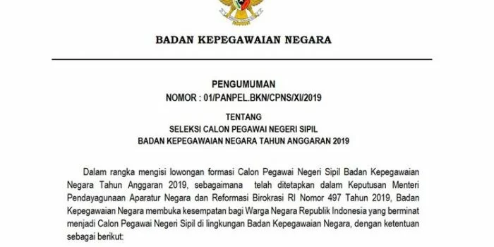 Berikut Agenda dan Jadwal Pendaftaran CPNS 2019