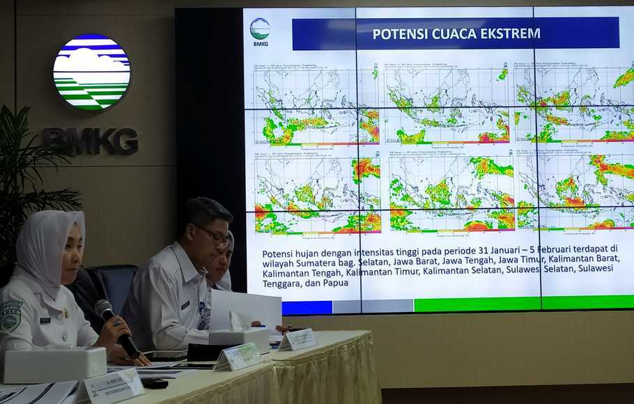 BMKG Memprediksi dalam 3 Hari ke Depan (31 Januari – 2 Februari 2020), Ini Wilayah Berpotensi Dilanda Hujan Lebat dan Angin Kencang