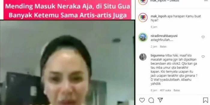 Nikita Mirzani Blak-blakan Pengin Masuk Neraka, Simak Videonya