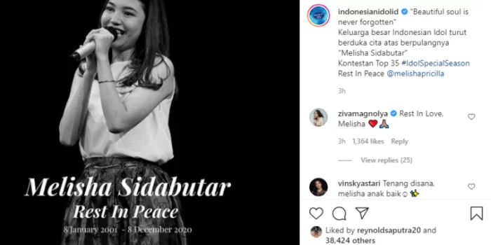 Penyebab Kontestan Indonesian Idol Melisha Sidabutar Meninggal Dunia