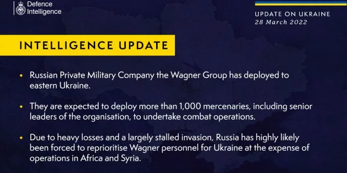 Intelijen Inggris Ungkap 1.000 Tentara Bayaran Wagner Group Dikerahkan ke Ukraina Timur untuk Operasi Tempur