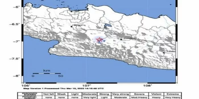 Sesar Cimandiri Picu Gempa Magnitudo 3 di Cianjur