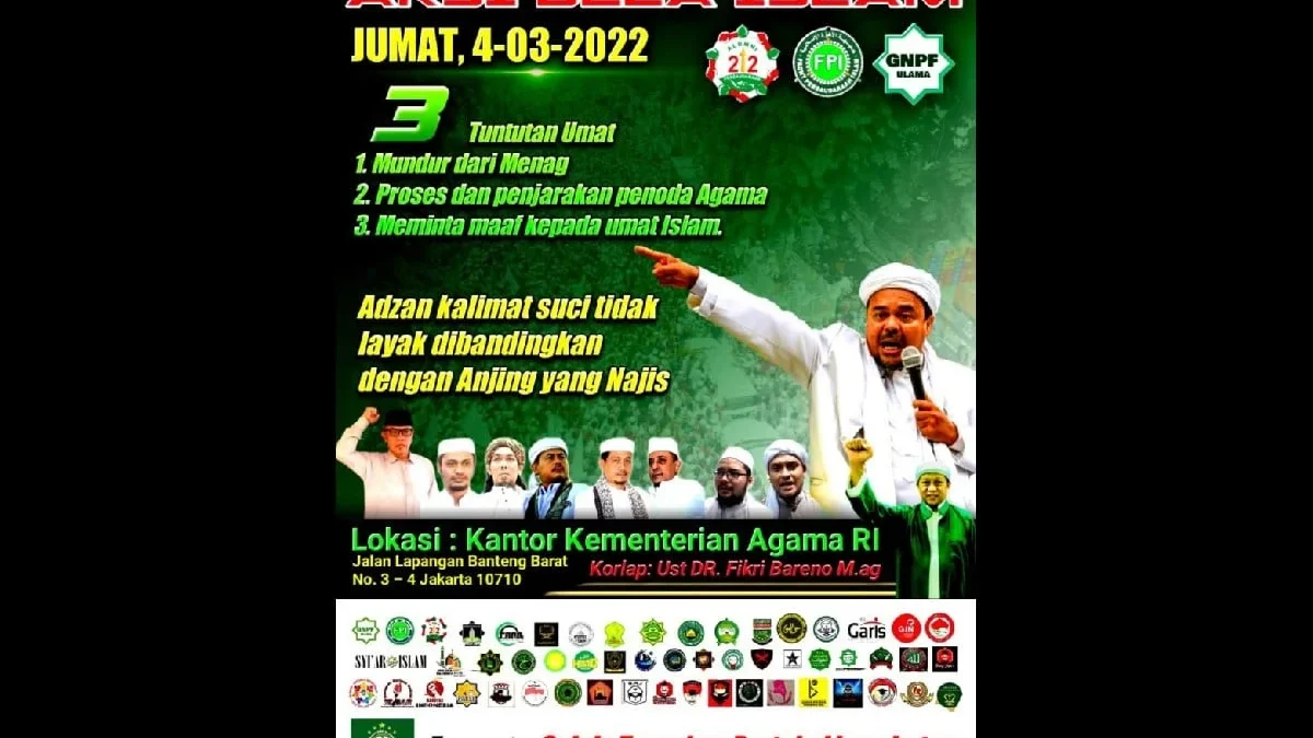 Ba'da Shalat Jumat, PA 212 dan GNPF Ulama Kepung Kantor Gus Yaqut