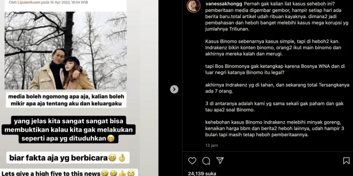 Vanessa Khong: Aku dan Keluargaku Bisa Buktikan Jika Semua Harta Bukan dari Indra Kenz atau Hasil Cuci Uang