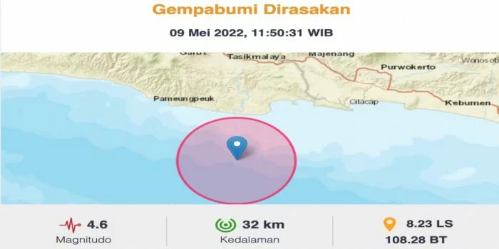 Siang Ini, Pangandaran Diguncang Gempa Magnitudo 4,6, Getarannya Terasa hingga Garut