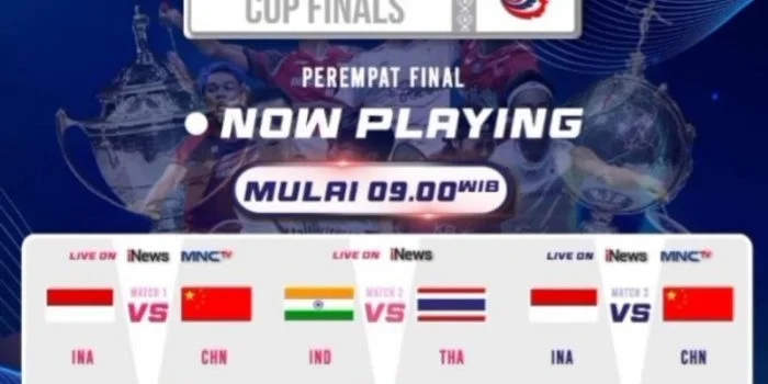 Saksikan Siaran Langsung Perempatfinal Piala Thomas dan Uber 2022 di iNewsTV dan MNCTV Hari Ini