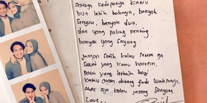 Surat Eril untuk Nabila Ishma: Jangan Sedih kalau Enggak Sesuai yang Kamu Harapkan