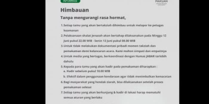 Jenazah Eril Putra Sulung Kang Emil Tiba Hari Ini, Dilarang Dokumentasikan Acara, Ini Aturan Takziah dan Pemakaman Eril