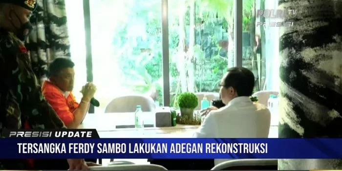 Rekonstruksi Kasus Pembunuhan Berencana Brigadir J, Ferdy Sambo Pakai Baju Tahanan Tangan Diikat