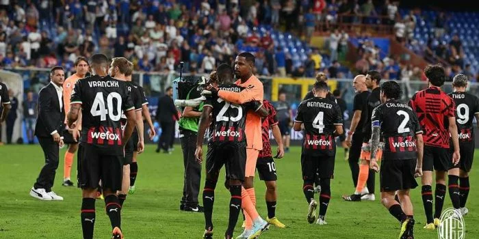 Meski Tampil 10 Pemain, AC Milan Sukses Tundukkan Sampdoria 2-1