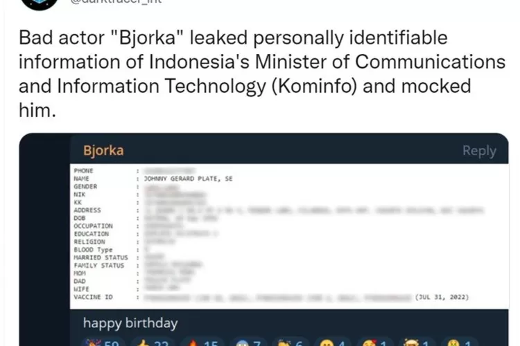 Menkominfo Johnny G Plate Jadi Korban Hacker Bjorka