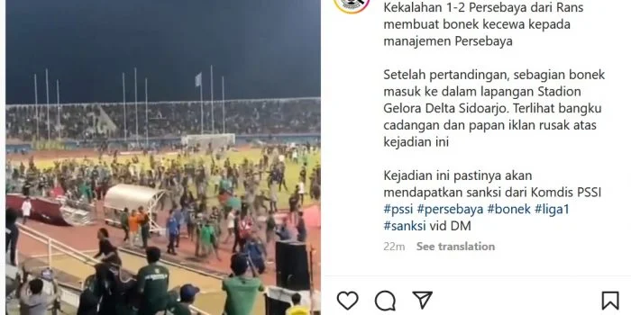 Bonek Rusuh Persebaya Dipecundangi Rans Nusantara FC 1-2