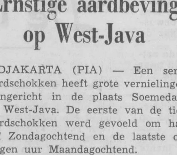 Surat Kabar Hindia Belanda Soroti Gempa Sumedang di Tahun 1955