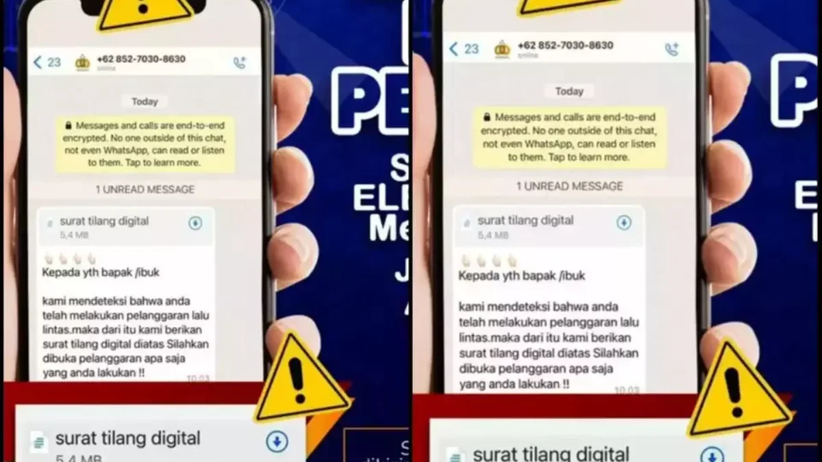 Waspada Penipuan Surat Tilang Elektronik Melalui WhatsApp yang Dikirim Format APK