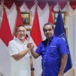 Ketua Umum Partai Amanat Nasional (PAN) Zulkifli Hasan dan kader Partai Amanat Nasional (PAN) Heru Subagia