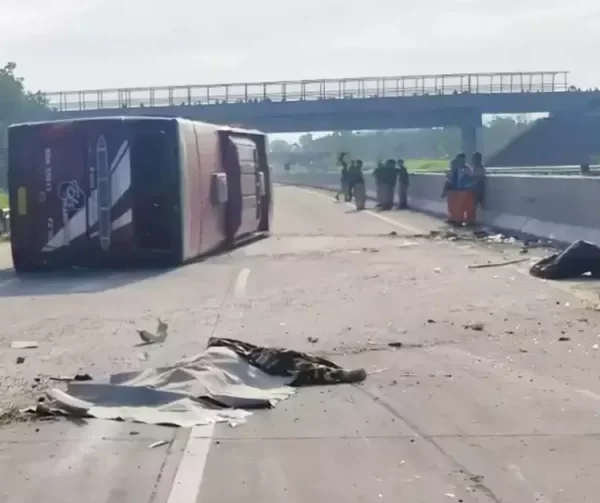 3 Satgas Partai Hanura Meninggal Dunia Kecelakaan Tunggal di Jalan Tol Solo-Ngawi, Bus Terguling Usai Kampanye Ganjar-Mahfud di GBK