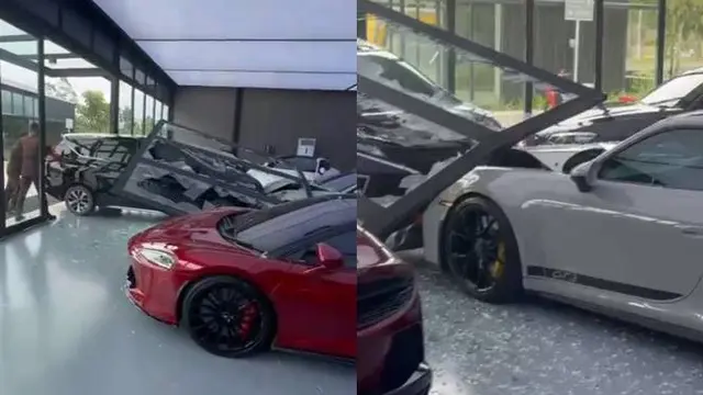 Xpander Viral di Medsos Usai Tabrak Porsche 911 GT3 di Ruang Pamer Mobil Mewah PIK, Begini Kronologinya