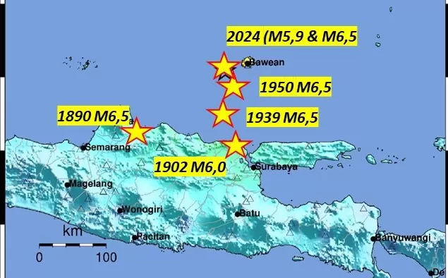 Sejak Jumat 22 Maret 2024, BMKG: 229 Gempa di Pulau Bawean Jawa Timur