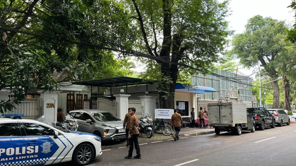 Suasana kediaman Ketua Umum PDI Perjuangan Megawati Soekarnoputri di kawasan Menteng, Jakarta, Rabu (10/4/2024