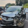 Kecelakaan beruntun tiga kendaraan terjadi di ruas jalan Tol Cipali, Kilometer 79.200 wilayah Campaka, Purwaka