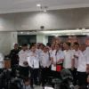 Tim Hukum Tim Nasional Anies Baswedan-Muhaimin Iskandar (Timnas AMIN) saat memberikan keterangan di Gedung Mah