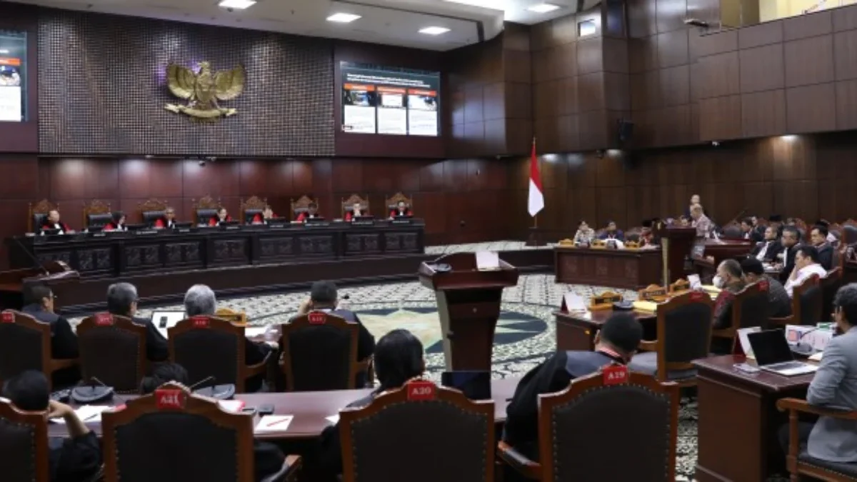 Suasana Sidang lanjutan perkara Perselisihan Hasil Pemilihan Umum Presiden dan Wakil Presiden, Rabu (03/04) di