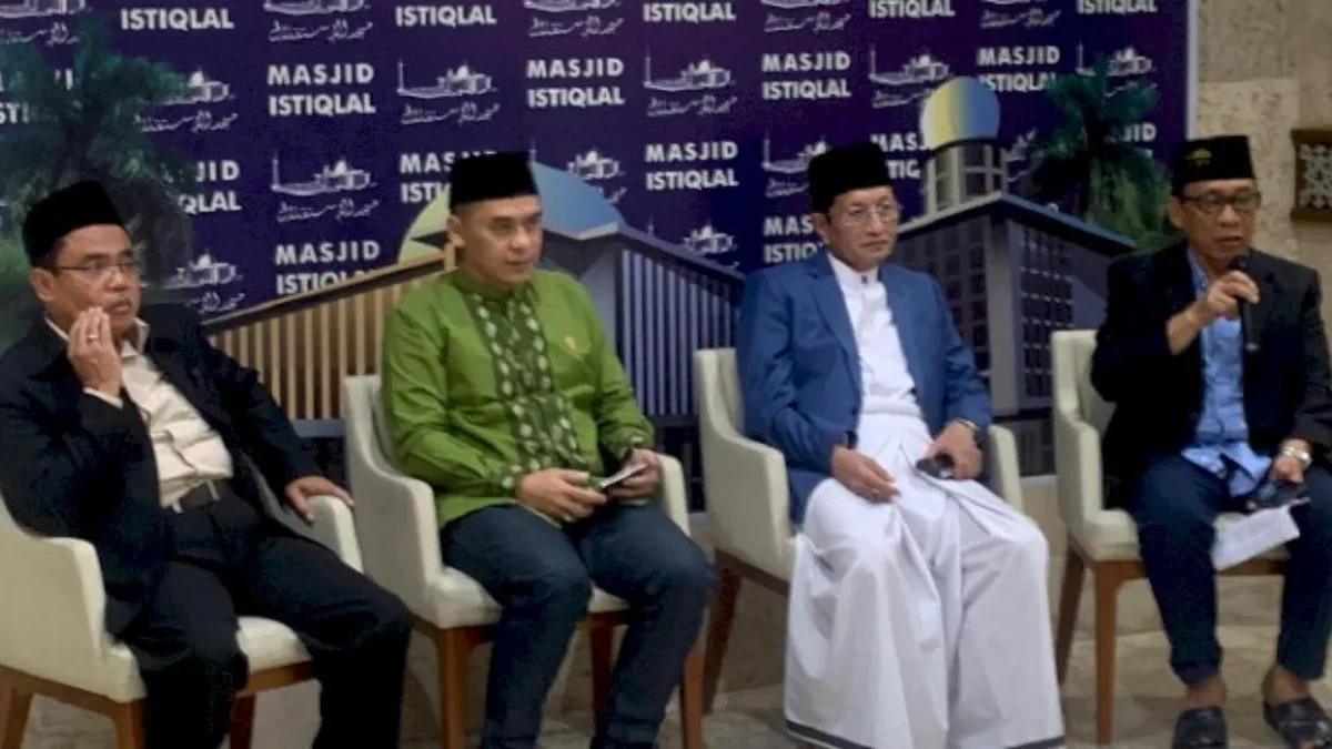 Wakil Menteri Agama (Wamenag) Saiful Rahmat Dasuki, saat jumpa pers di Istiqlal, Jakarta Pusat, pada Selasa so