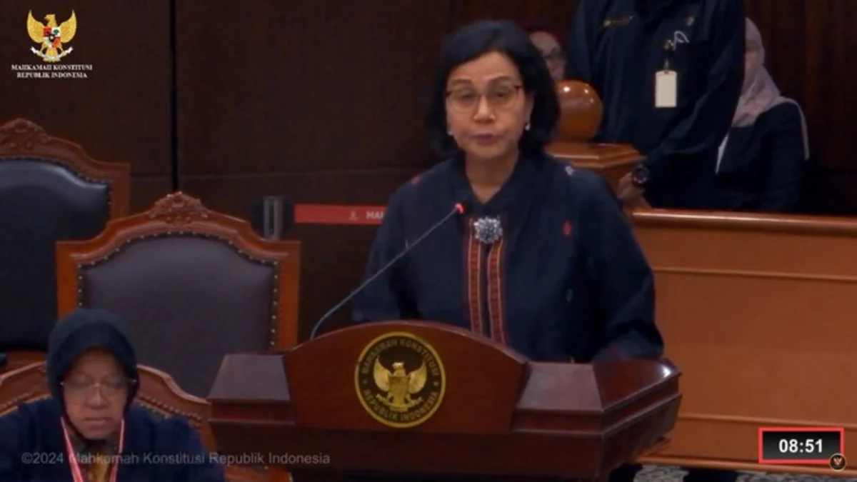 Foto: Sri Mulyani di sidang MK (YouTube MK)