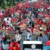 Demo Buruh peringatan May Day di sejumlah titik ibu kota.