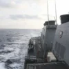 Kapal perusak USS Milius (DDG 69) kelas Arleigh-Burke dengan peluru kendali milik Amerika Serikat saat melakuk