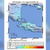 Gempa dengan magnitude 5.4 di Kabupaten Kepulauan Seribu Jakarta pada Rabu sore (15/5/2024).