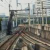 Konstruksi bangunan jatuh di jalur MRT Jakarta Blok M, Kamis (30/5/2024). Foto: Dok. MRT Jakarta