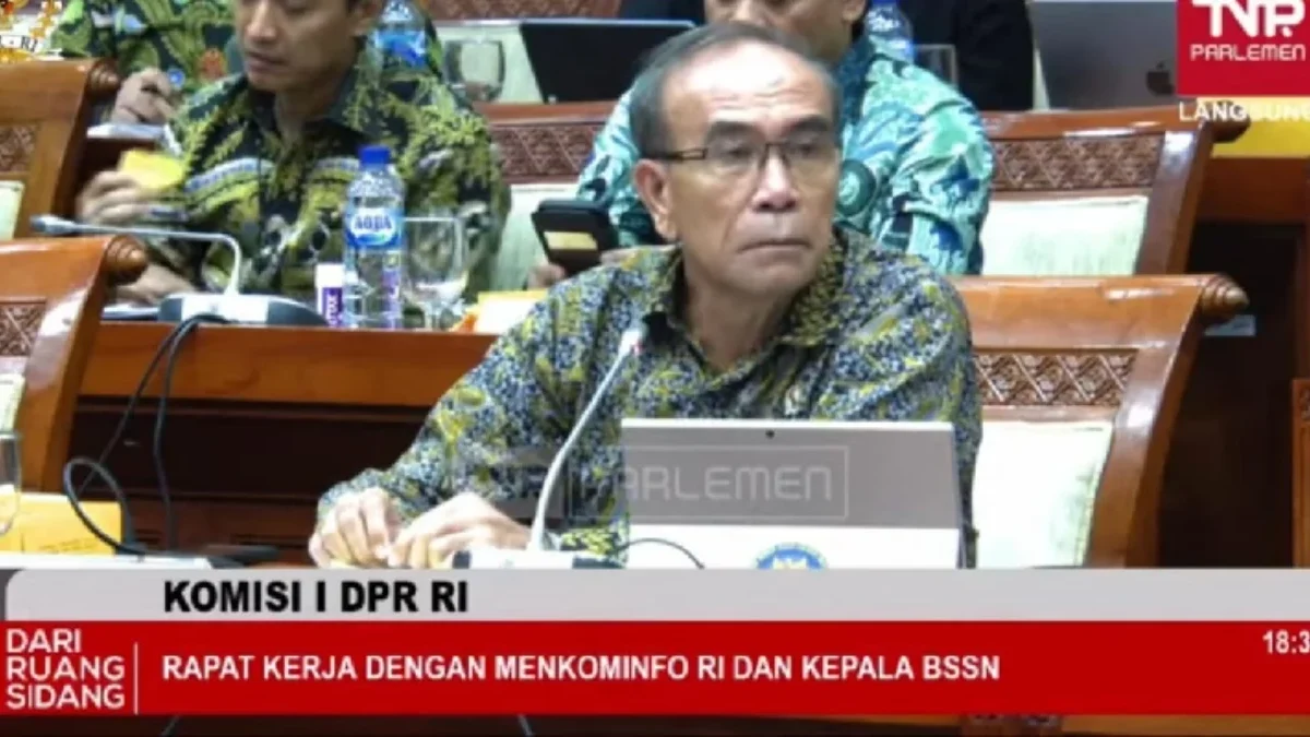 Kepala BSSN, Hinsa Siburian saat menghadiri rapat bersama Komisi I DPR RI, Senayan Jakarta, Kamis (27/6/2024)