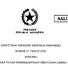 Tangkapan layar - Salinan Keputusan Presiden (Keppres) Nomor 21 Tahun 2024 tentang Satuan Tugas Pemberantasan