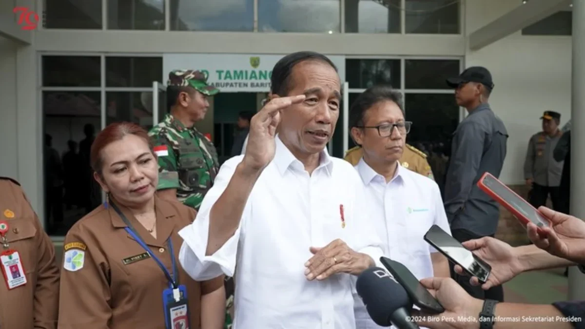 Presiden Jokowi di RSUD Tamiang Layang, Barito Timur, Kalimantan Tengah, Kamis (27/6/2024). (Tangkapan Layar Y