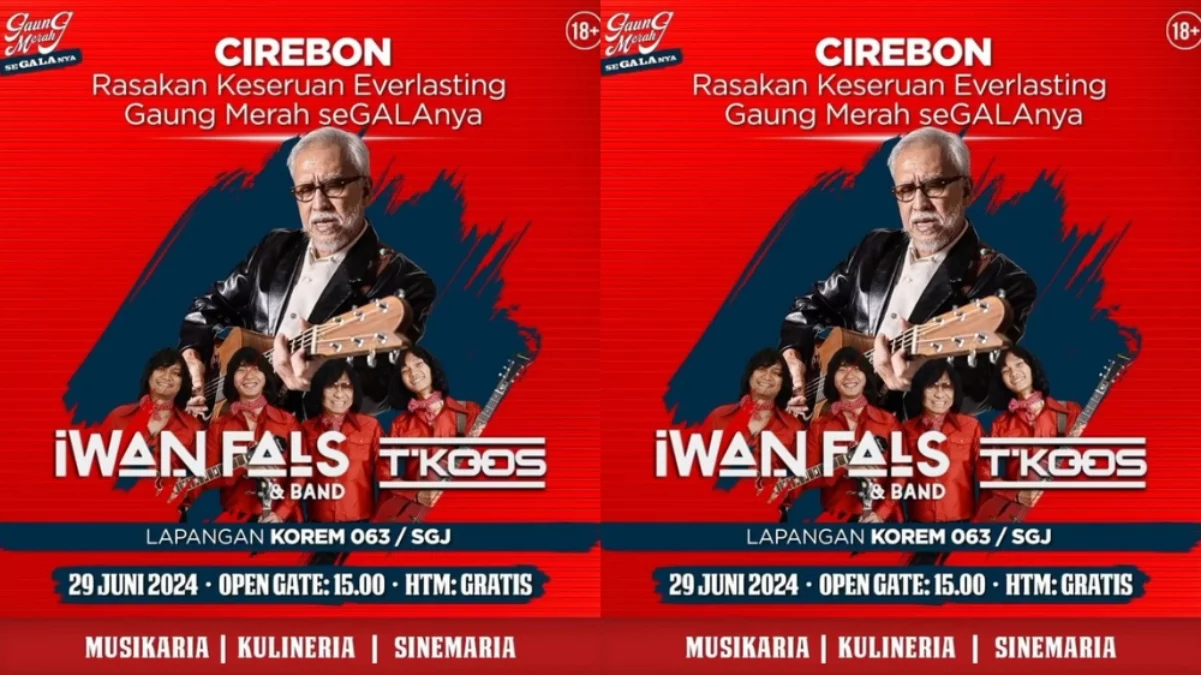 Konser gratis Iwan fals di Cirebon pada Sabtu, 29 Juni 2024.--Instagram @gaung_merah