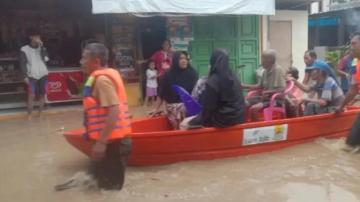 Sembilan desa di Kabupaten Cirebon terdampak banjir akibat air sungai meluap(Ist/BPBD Kabupaten Cirebon)