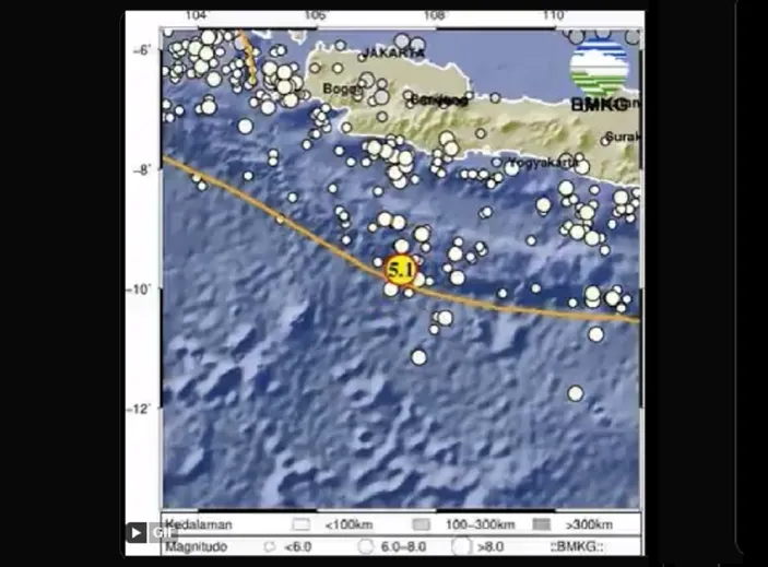 Badan Meteorologi, Klimatologi, dan Geofisika (BMKG) melaporkan gempa bumi dengan magnitudo 5,1 mengguncang Pa