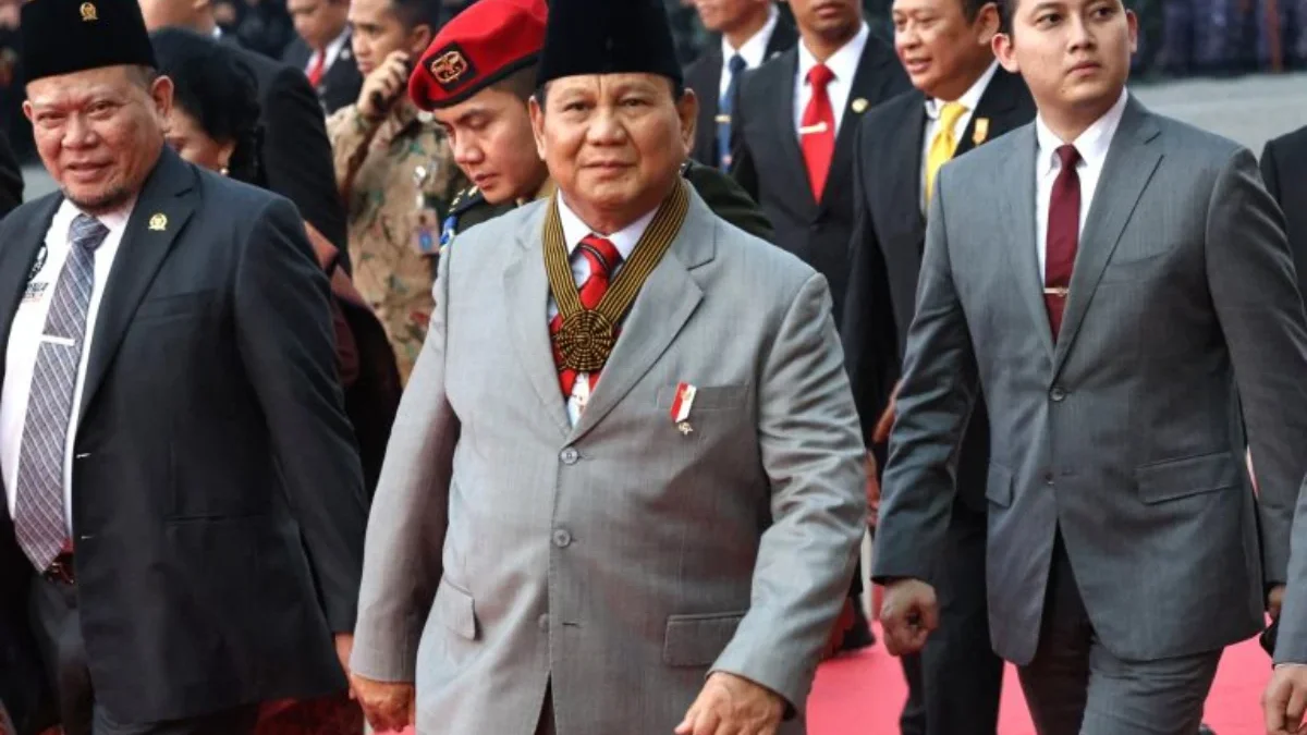 Menteri Pertahanan RI Prabowo Subianto menghadiri Upacara Peringatan Hari Ulang Tahun (HUT) ke-78 Bhayangkara