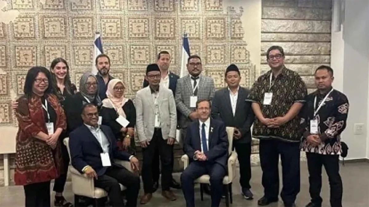 Lima Nahdliyin saat bertemu Presiden Israel Isaac Herzog. FOTO/NU Online