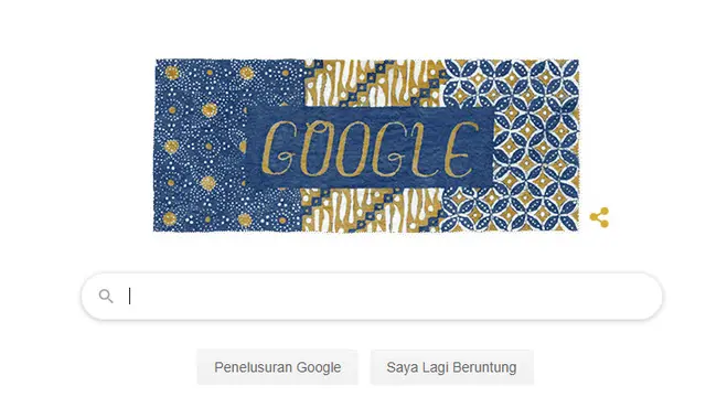 Google Doodle untuk Hari Batik 2019 di laman pencarian Google Search