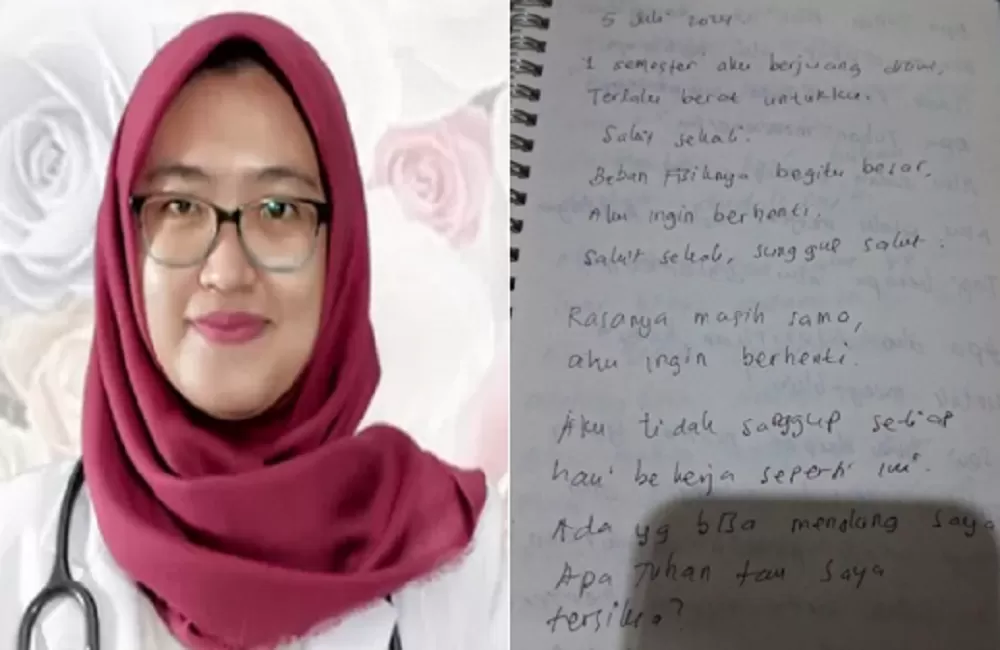 Salah satu curhatan korban dr Aulia Risma Lestari yang ditulis di buku hariannya tertanggal 5 Juli 2024: (ISTI