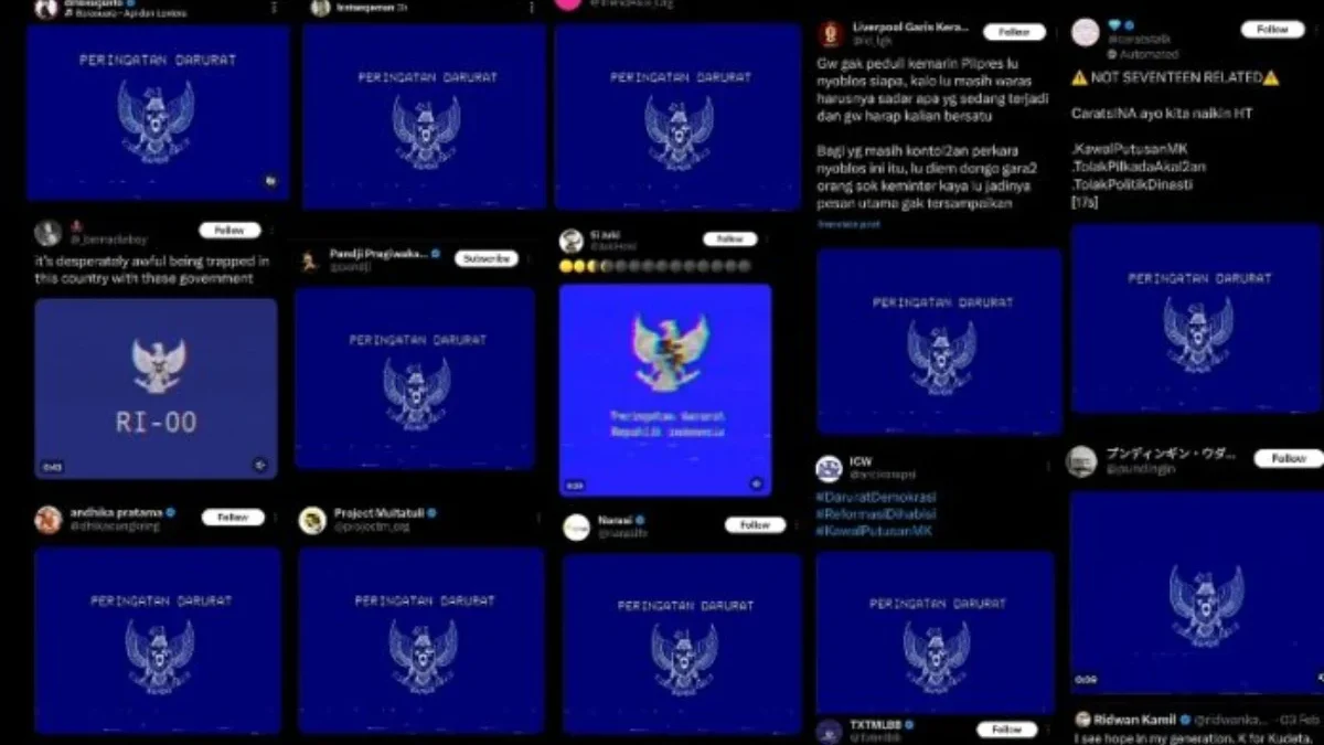 Viral di Medsos ‘Peringatan Darurat’ Garuda Biru. Foto: tangkapan layar X.com