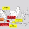 Sebaran kasus mpox terkonfirmasi sejak 2022 di Indonesia.