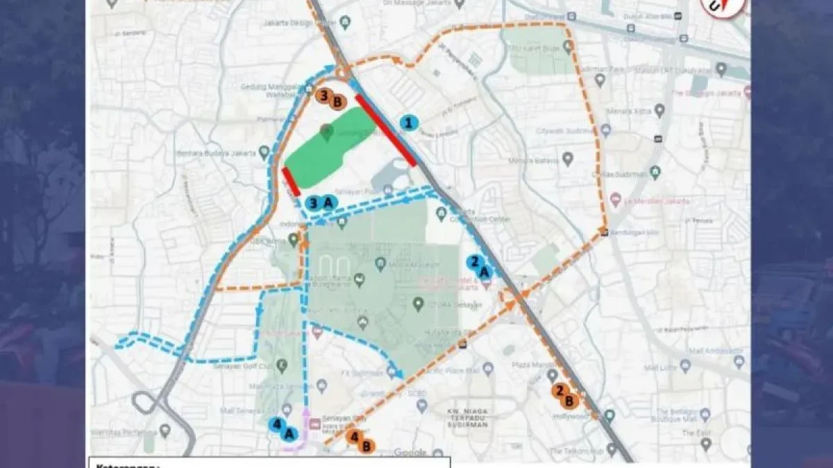 Peta rekayasa lalu lintas di sekitar kawasan DPR/MPR saat pelaksanaan sidang tahunan MPR RI dan Sidang Bersama