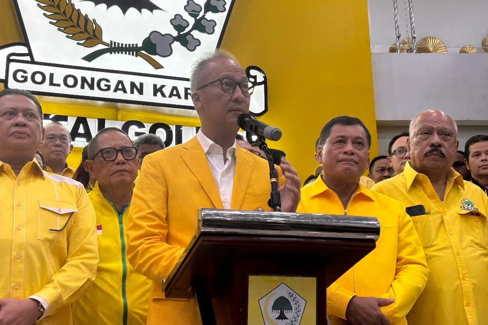 Agus Gumiwang Kartasasmita (AGK) resmi menjadi Plt Ketum Partai Golkar pada Selasa (13/8/2024). JIBI/Jessica G