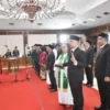 Sebanyak 25 anggota DPRD Salatiga periode 2024-2029 mengikuti pelantikan di kantor DPRD Salatiga, Rabu(14/8/20