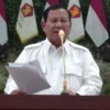 Ketua Umum Partai Gerindra Prabowo Subianto dalam Apel Kader Partai Gerindra di Indonesia Arena, Jakarta, Sab