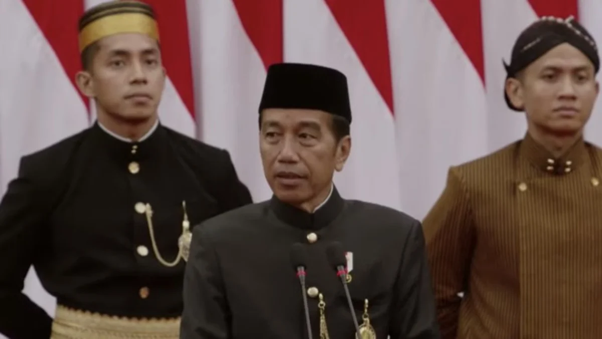 residen Joko Widodo saat memberikan pidato Sidang Tahunan MPR dan Sidang Bersama DPR RI-DPD RI di gedung DPR/M