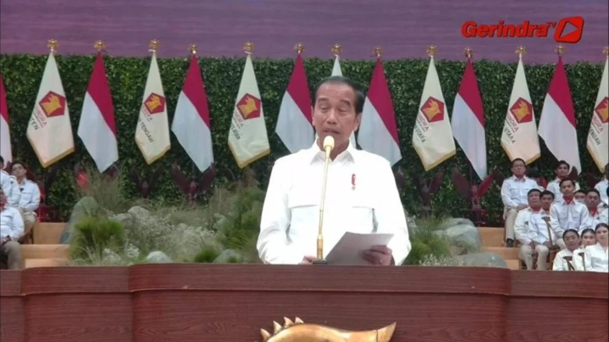 Presiden Jokowi di Rapimnas Gerindra. (YouTube Gerindra)